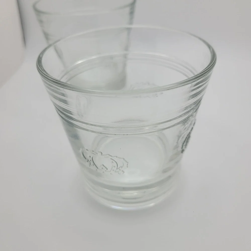 Crown Royal Set of 2 Lowball Whiskey Glass w Embossed Crowns 3.25